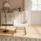 Schaukelstuhl, Teddy, gepolsterter Sitz mit hoher Rückenlehne, bequemer Seitenstuhl, bequemer, stilvoller Akzentsessel mit gepolstertem Sitz für Wohnzimmer, Schlafzimmer, Büro (Beige)