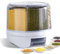 Slow Slog Grain Dispenser, 360° Rotating Storage Container, 6 Grid Food Dispenser with Storage Sealed Lid, Rice Dispenser for Grains, Beans, Rice, Peanut, Barley