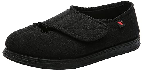 ZHENSI Pantoufles Femmes Diabétiques, Chaussures Réglables pour Pieds Larges Et Gonflés Pantoufles De Jardin Plates Antidérapantes en Mousse À Mémoire De Forme