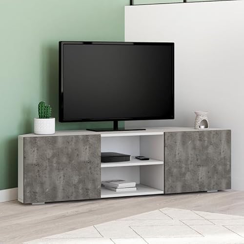 IDMarket ELI Eck-TV-Schrank, Betonoptik