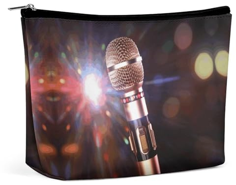 QWHJK Trousse cosmétique de voyage, poche de voyage avec microphone de karaoké, sac de voyage simple, sac cosmétique pour sac à main, microphone karaoké, taille unique, Microphone karaoké, Taille