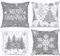 Lanpn 50 x 50 cm 4 Stück Kissenbezug Weihnachten, 50x50 cm Weihnachtsbäume Kissenbezüge Weihnachtsdeko, Grau deko Weihnachtsbäume Zierkissenbezug, Winter Kissenhülle Dekoration für Sofa Bed Couch
