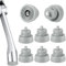 8pcs Door Stopper Replacement Rubber Tips, Door Stop Bumper Tips with Screws Ribbed Door Stop Rubber Foot Door Stop Caps for Kick Down/Drop Down Door Stoppers Door Holder