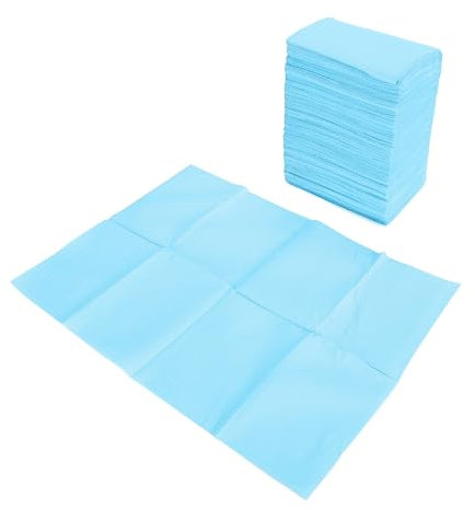 Asixxsix Nail Art Table Mats, 125 Pcs Disposable Dental Bibs Water Proof Nail Art Table Towels, Soft Foldable Nail Table Mats for Salon Use, Convenient and Portable (Blue)