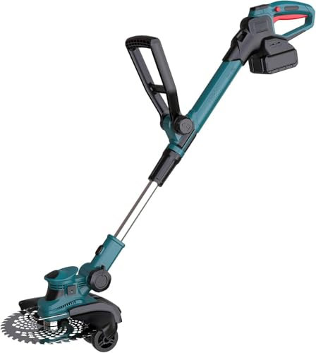 Desbrozadora con batería y cepillo para malas hierbas, 21 V, sin escobillas, para baterías Makita, batería de desbrozadora eléctrica, incluye batería de 2 x 4,0 Ah y cargador para recortar jardín