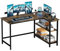 DOSDIOS L Shaped Desk, 100x72cm Gaming Computer Desk, Home Office Desk with Storage Shelf, Corner Table for Writing1