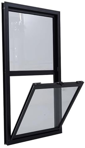 Fensterc Kellerfenster-Belüftungssystem zum Auf- und Abschieben, Bündig Montiertes Fenster mit Schwarzem Rahmen und Gehärtetem Glas, für Schuppen, Hühnerstall, Spielhaus(Sides 7cm,40x50cm(15.6x19.5in)