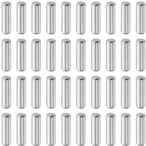 QUARKZMAN 40 Pz 4 mm x 14 mm perni di legno, perni cilindrici in acciaio inossidabile 316L supporto mensola perno perno asta fissare elementi mensola perni argento tono