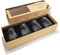 Alaskan MAKER Coffret de 4 shooters 6.5 cl - Borosilicate de qualité supérieure, soufflés artisanalement avec les montagnes en relief | Forme Tulipe | TOPOGRAPHIC (Matterhorn, Eiger, Mönch, Jungfrau)