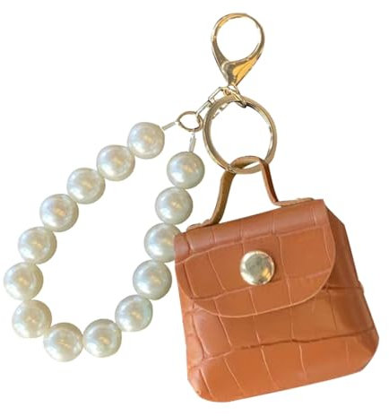 AIRHSKWI Eleganter Perlenanhänger für Tasche, Schlüsselanhänger, Dekoration, Handarbeit, Kopfhörer, Aufbewahrung, Zubehör, Schlüssel, Schmuck, Ledertaschen, Stoff / Federn