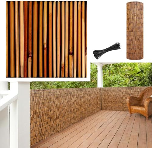 Panneaux de clôture d'extérieur en bambou pour jardin, balcon, idéal pour les espaces extérieurs, restaurants, hôtels, 80 cm de hauteur, design durable et élégant