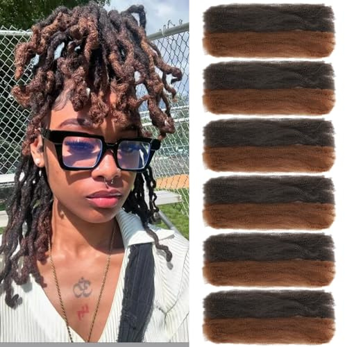 TOOPBIUTI Afro Kinky Bulk Hair 12 Inch Spring Twist Braiding Hair Bulk Locs Dreadlock Extensions Afro Kinky Curly Crochet Braid Hair (P4/30#, 12 inch-6pc)