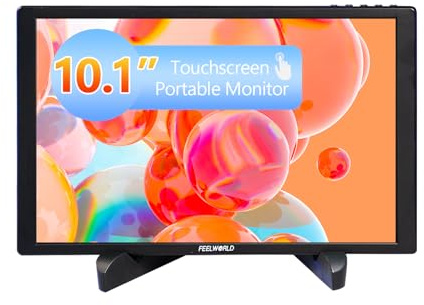 FEELWORLD D10 10.1inch Touch Telepromter Monitor Build-in Speakers | Support 75mm Vesa,Image Rotation ,Portable HDMI Monitor Compatible for for PC, Camera, Game Console