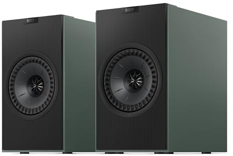 KEF Coda W Diffusori da scaffale HiFi wireless, Moss Green | Bluetooth 5.4 aptX Lossless | Compatibili con giradischi, TV, PC, laptop e altro | Musica | TV e Home Cinema | Gaming