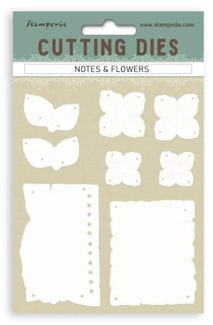 Stamperia - Cutting Dies for Scrapbooking, Albums, Cards, Bullet Journals, and More, Create Decorations with Natural Elements, Perfect for Crafts and Gifting (A6) (Quiet Days, Notes and Flowers)
