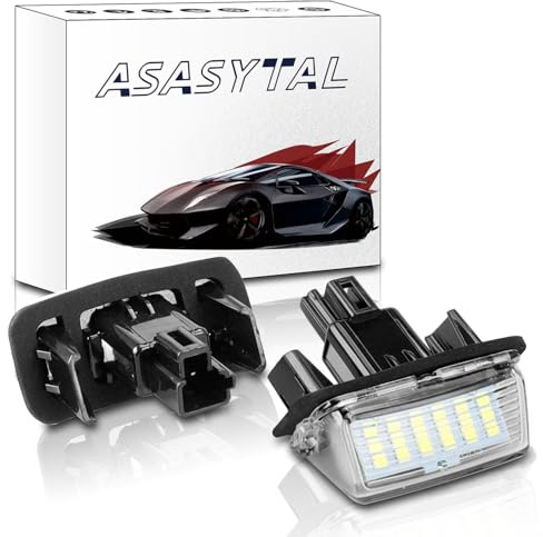 Asasytal Kennzeichenbeleuchtung Kompatibel mit Camry, Yaris/XP21, Auris E180, Corolla Typ E210 TS Touring Sports usw., Fehlerfrei Canbus Nummernschildbeleuchtung, 6000K Bright Weiß Lampen, 2 Stücke