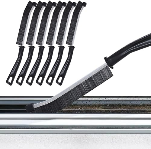 6er Set Fugenbürste – Fugen Spaltreinigungsbürste für Bad, Küche & Fenster | Hartborsten | ergonomischer Griff | Schwarz | für Ecken und schwer zu erreichende Stellen
