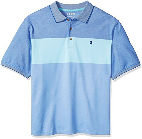 IZOD Herren Slim Fit Advantage Performance, kurzärmelig, Colorblock-Poloshirt Hemd, Blue Revival (blau), Medium Schlank