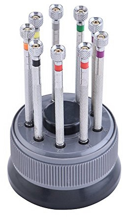 9-teiliges Uhrmacher-Schraubendreher-Set, 0,5 mm - 2,5 mm, für Schmuck, Uhren, Brillen-, Elektronik und mehr
