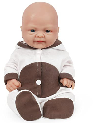Vollence 36 cm Ganzkörper Silikon Reborn Babypuppe,Vollsilikon Babypuppes, Nicht Vinyl Puppen, Lebensechte Reborn Babypuppen - Mädchen