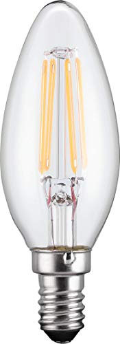 goobay 45620 E14 LED Kerze Kristallklar/LED Filament Mini-Globe Glühlampe für E14 Fassung / 4 Watt entspricht 37 Watt Glühbirne/Verbrauch 4 kWh/1000 h/Warmweiß Lampe/A++
