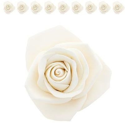 Global Sugar Art Peace Rose Zucker-Kuchenblumen, weiß, 7,6 cm, 9 Stück von Chef Alan Tetreault