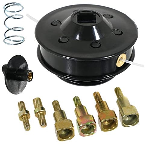 SPARES2GO Universal Dual Line Manual Feed Head with Bolts for Strimmer/Trimmer/Brushcutter