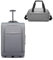 KONO Softcase Kabinentrolley Koffer mit Handgepäck Tasche, Leicht Reisekoffer mit 2 Rollen Kleiner Koffer für Flugzeug Handgepäck für Lufthansa Eurowings Ryanair Rollkoffer Trolley Stoffkoffer (Grau)