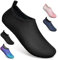 WateLves Wasserschuhe für Damen Herren Kinder Unisex Badeschuhe Schwimmschuhe Strandschuhe Schnelltrockend Aquaschuhe Surfschuhe Barfuss Schuhe Xbl Schwarz 38/39 EU