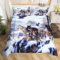 Loussiesd Schneefeld Wolf Bettwäsche Set 135x200 cm 3D Wölfe Drucken Bettbezug Set für Kinder Jungen Weiß Blau Tierwelt Tiere Betten Set Super weich Mikrofaser mit 1 Kissenbezug Reißverschluss