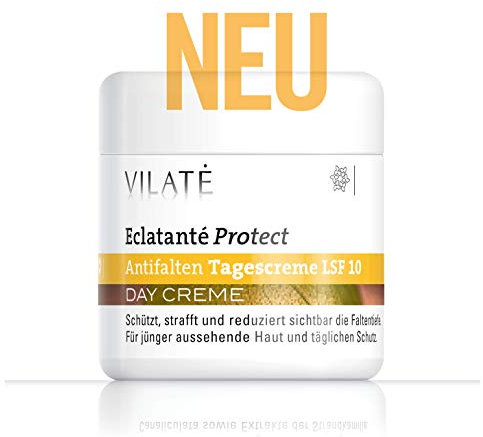 Vilaté Éclatante Protect Anti-Falten Tagescreme LSF 10 - Inhalt 100 ml. Wirksame faltenreduzierende Day Cream. Pflanzenkosmetik - Straffend. Schützend. Antioxidativ.