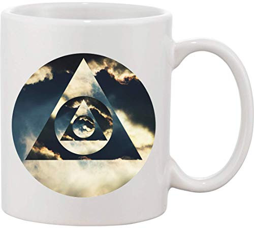 Triangle circle wavy cloud art Ceramic Mug bnft