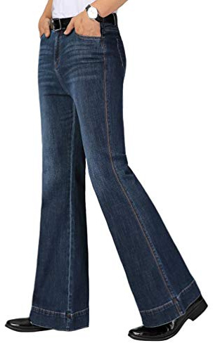 HAORUN Herren-Jeans mit Glockenunterteil, schmale Passform, ausgestellte Denim-Hose, 60er-, 70er-Jahre-Retro-Hose