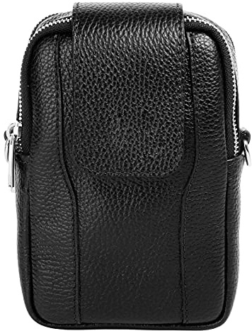 Samantha Look Umhängetasche Echt Leder Damen Made in Italy, Crossbody-Bag mit 2 Hauptfächern, Umhängetasche mit abnehmbarem Schultergurt