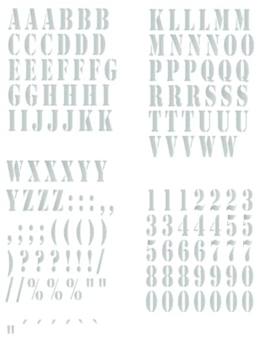generisch Alphabet ABC Buchstaben Zahlen Aufkleber Set Klebebuchstaben 309/2 (2 cm hoch, Silber Glanz)