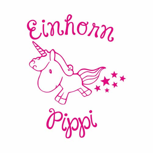 tradercat Auto Aufkleber Einhorn Pippi - 11cm - Sticker für alle Oberflächen - Fenster, Seitenspiegel, Heckscheibe, Motorhaube, Fahrzeug – mit Anleitung