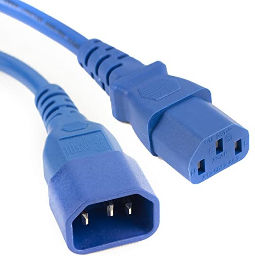 kenable Power Extension Cable IEC Male to Female UPS Lead C14 to C13 2m Blue [2 metres]