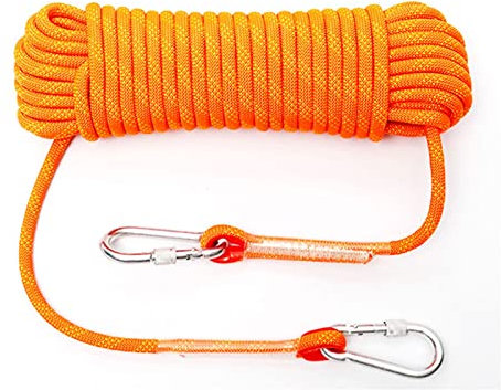 20MM Outdoor Climbing Rope 49ft 66ft 82ft 98ft 131ft 164ft Magnet Fishing Rope Static Rock Rope Escape Rope Ice Fire Rescue Parachute Rope Grappling Hook Rope ( Color : Orange , Size : 20mm x 200m )