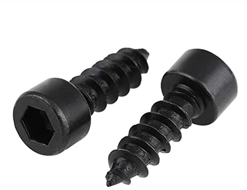 CONPHERON Viti Autofilettanti a Esagono Incassato Nero Viti a Brugola 8.8 Ad Alta Resistenza Viti per Legno M5×16mm, 40 pcs
