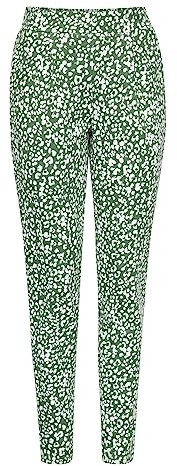 ICHI IHKATE Print PA11 Damen Hose Stoffhose mit Stretch Elastikbund Enger Schnitt, Größe:L, Farbe:Willow Bough (180119)