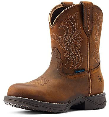 ARIAT Women’s Anthem Round Toe Shortie Waterproof Western Boot
