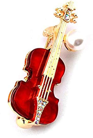 Broche en forme de violon pour homme et femme - Confortable et écologique - Taille M, Medium, Autres pierres précieuses