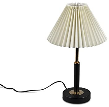 formano edle Moderne dekorative Tischlampe Stehlampe 24 x 40cm schwarz Gold mit Plisseeschirm