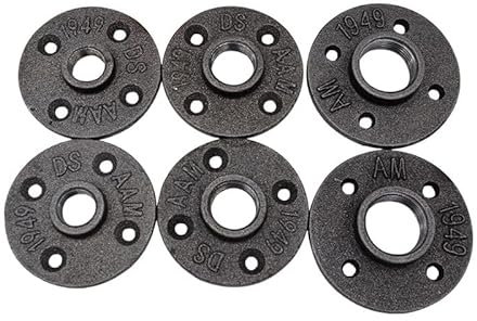 JZYSS Flansch 2 x Temperguss-Rohrflansch mit Gewinde, antik, Feste Basis, Wandmontage, Retro-Stil, Flansch, DN15/20/25/32/40 Temperguss (Color : DN32)