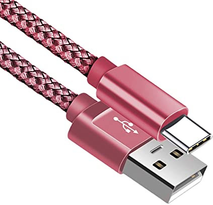 Câble USB C, câble de charge rapide USB C en nylon pour Samsung Galaxy S23 S22 S21 S20 fe S10 S9 S8 A12 A21s A20e A51 A52 A71, Huawei P40 P30, OnePlus, Google Pixel (2 mètres)