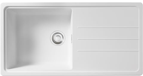 Franke Junos JSD611-97PW 1.0 Bowl Tectonite Reversible Inset White Kitchen Sink