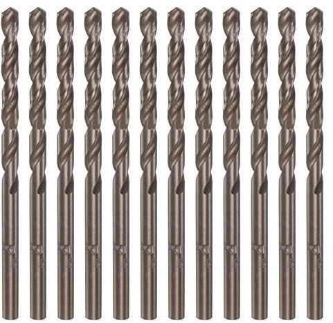 sourcing map 12pcs Cobalt Drill Bits,3.5mm M35 High Speed Steel Metric Twist Drill Bit Straight Shank Jobber Drill Bits for Hard Metal, Stainless Steel, Copper, Aluminum, Cast Iron, Plastic