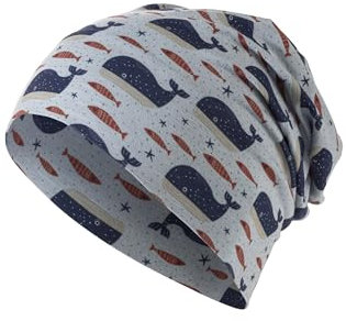 Sterntaler Jungen Beanie Jersey Wal Druck, Graublau, 47 EU