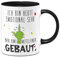 Tassenbrennerei Grinch Tasse - Ich bin heute emotional sehr nah am gebaut - Weihnachtstasse lustig mit Spruch - Kaffeetasse Anti Weihnachten (Schwarz)