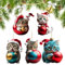 Ellxen 5 Stück Katze Weihnachtsbaum Anhänger,2D Acryl Katze Christbaumschmuck,Weihnachtsschmuck Geschenk,Spaß Weihnachtsanhänger Deko,Weihnachtsschmuck für Veranda,Flur,Büro,Urlaub(5,B)